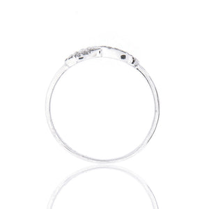 Anello Donna Infinito in Oro Bianco e Zirconi