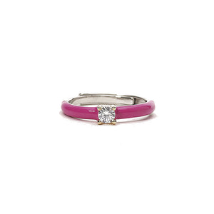 Anello Donna Marshmallow Smalto Rosa in Argento Mabina Gioielli