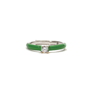 Anello Donna Marshmallow Smalto Verde in Argento Mabina Gioielli