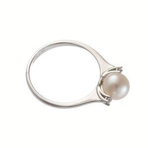 Anello Donna Oro Bianco con Perla di Acqua Dolce
