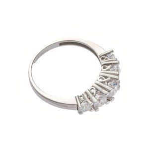 Anello Donna Oro Bianco con Zirconi 
