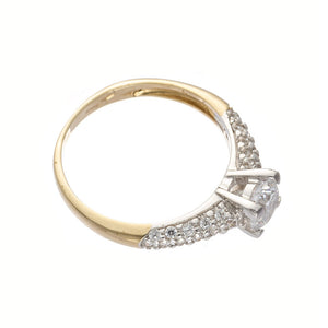 Anello Donna Oro Bianco e Giallo con Zirconi