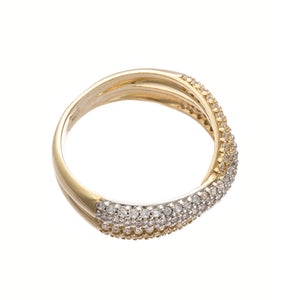 Anello Donna Oro Bianco e Giallo con Zirconi  