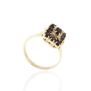 Anello Donna Stile Antico con Granati