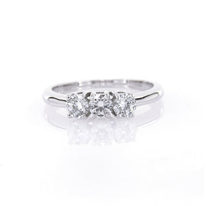 Anello Donna Trilogy in Oro Bianco con Zirconi