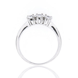 Anello Donna Trilogy in Oro Bianco con Zirconi