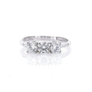 Anello Donna Trilogy in Oro Bianco con Zirconi