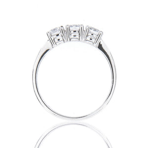 Anello Donna Trilogy in Oro Bianco con Zirconi
