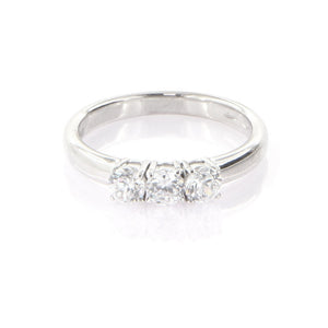 Anello Donna Trilogy in Oro Bianco con Zirconi