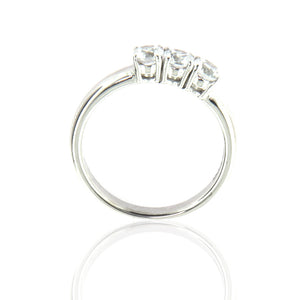 Anello Donna Trilogy in Oro Bianco con Zirconi