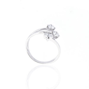 Anello Donna Trilogy in Oro Bianco e Zirconi