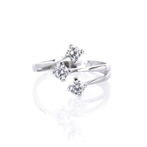 Anello Donna Trilogy in Oro Bianco e Zirconi