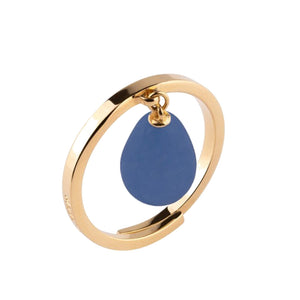 Anello Donna Tulipe Pietra Pendente Blu Rebecca Gioielli