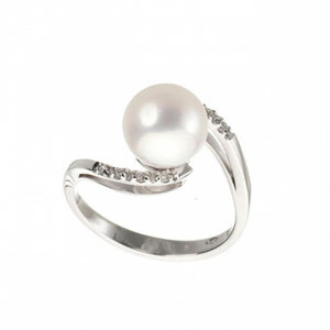 Anello Donna con Perla Akoya e Diamanti Genesia 