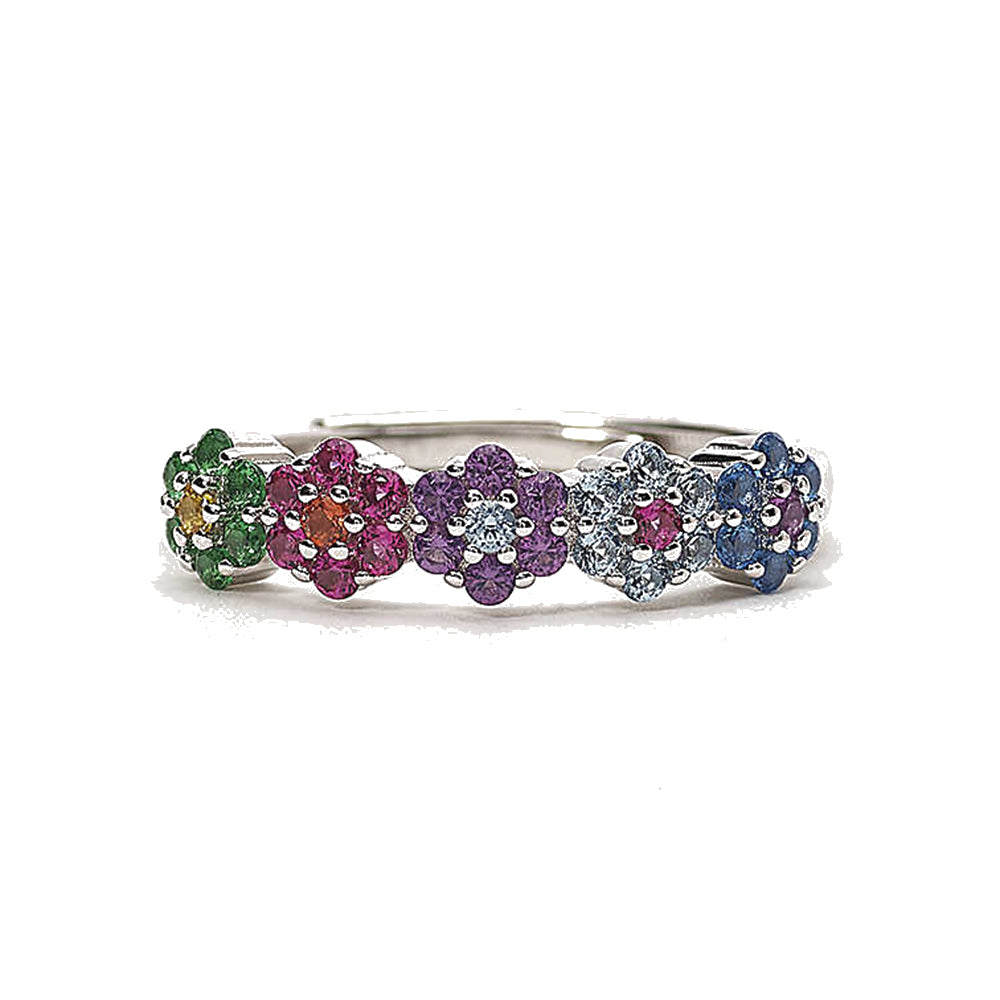 Anello Donna in Argento Zirconi Multicolor Mabina Gioielli