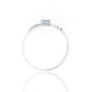 Anello Donna in Oro Bianco con Topazio e Zirconi