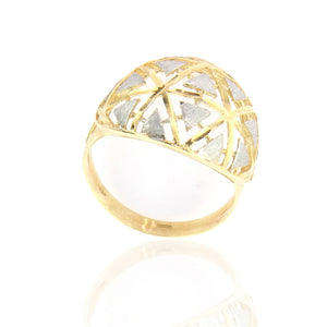 Anello Donna in Oro Bianco e Giallo