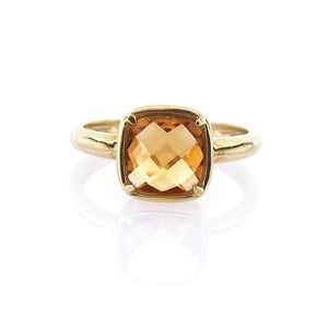 Anello Donna in Oro Giallo con Quarzo Citrino