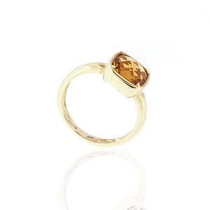 Anello Donna in Oro Giallo con Quarzo Citrino