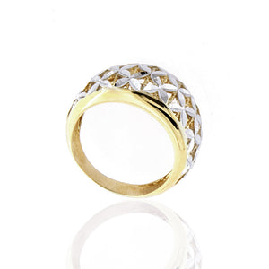 Anello Donna in Oro Giallo e Bianco Diamantato
