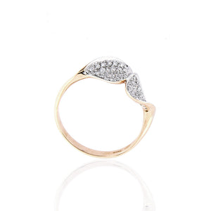 Anello Donna in Oro Rosa e Bianco con Zirconi