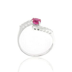 Anello Fantasia con Rubino in Oro Bianco e Diamanti Davite & Delucchi