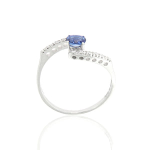 Anello Fantasia con Zaffiro in Oro Bianco e Diamanti Davite & Delucchi