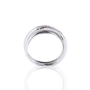 Anello Fantasia in Oro Bianco con Diamanti