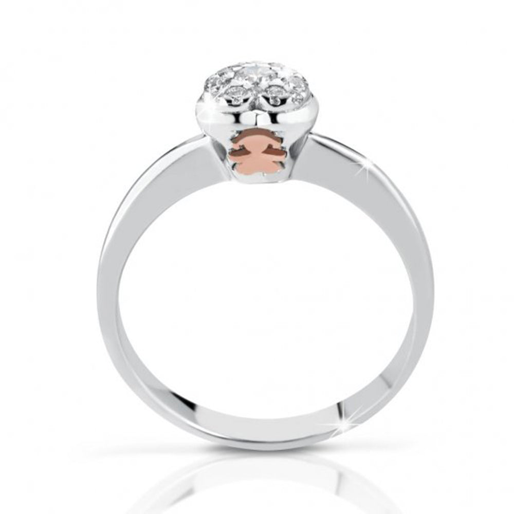 Anello Femminuccia Gli Amori Oro Bianco con Cuore di Diamanti Le Bebè