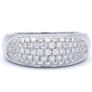 Anello Pavè Oro Bianco con Diamanti Recarlo