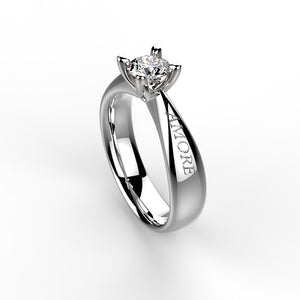 Anello Solitario Florence Oro Bianco con Diamante Recarlo