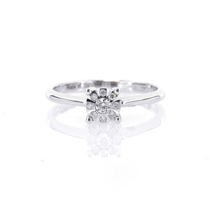Anello Solitario Multipietra in Oro Bianco e Diamanti Davite & Delucchi