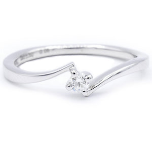 Anello Solitario Oro Bianco con Diamanti Davite & Delucchi