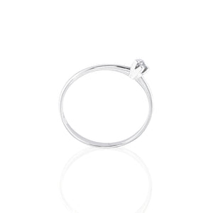 Anello Solitario in Oro Bianco con Diamante