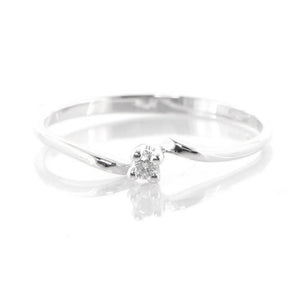 Anello Solitario in Oro Bianco con Diamanti Davite & Delucchi