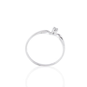 Anello Solitario in Oro Bianco con Diamanti Davite & Delucchi