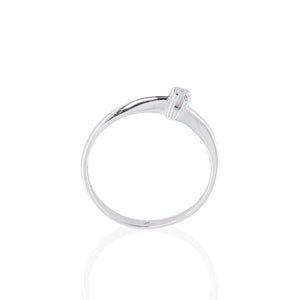 Anello Solitario in Oro Bianco con Diamanti Davite & Delucchi