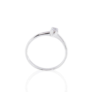 Anello Solitario in Oro Bianco con Diamanti Davite & Delucchi