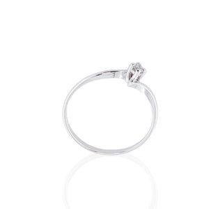 Anello Solitario in Oro Bianco con Diamanti Davite & Delucchi