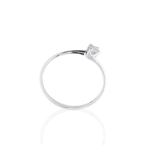 Anello Solitario in Oro Bianco con Diamanti Davite & Delucchi