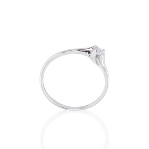 Anello Solitario in Oro Bianco con Diamanti Davite & Delucchi