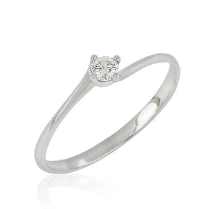 Anello Solitario in Oro Bianco e Diamante Artlinea