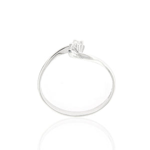 Anello Solitario in Oro Bianco e Diamanti Davite & Delucchi