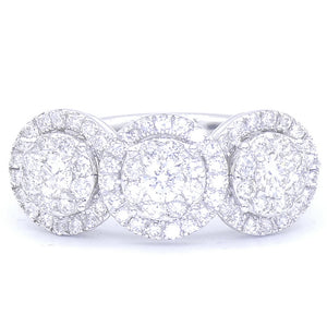Anello Trilogy Pavè Oro Bianco con Diamanti Davite & Delucchi