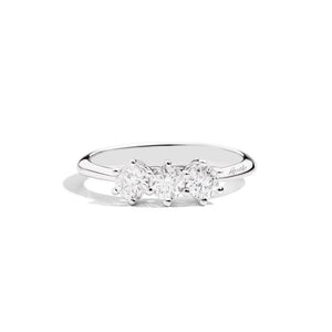 Anello Trilogy con Diamanti in Oro Bianco Sofia Recarlo