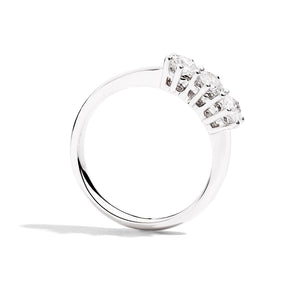 Anello Trilogy con Diamanti in Oro Bianco Sofia Recarlo
