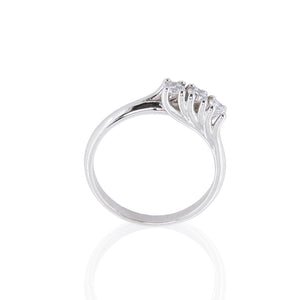 Anello Trilogy in Oro Bianco con Diamanti