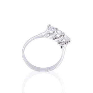 Anello Trilogy in Oro Bianco con Diamanti