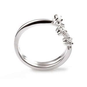 Anello Trilogy in Oro Bianco e Diamanti Davite & Delucchi