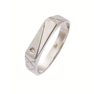 Anello Uomo Oro Bianco con Diamante